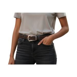 Barry Kieselstein Cord Stylized Silver Alligator Buckle Lizard Skin Belt